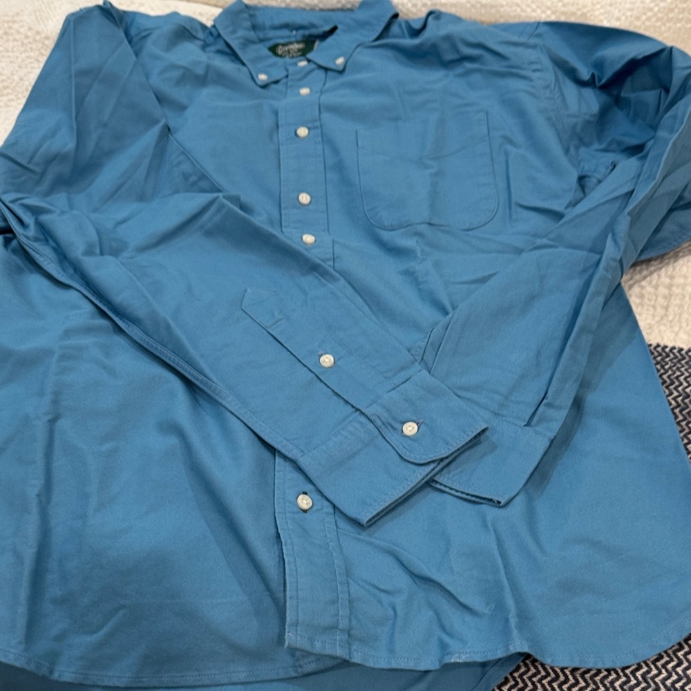 Gitman Bros Men’s Teal Blue Button-Down Shirt With Pocket
